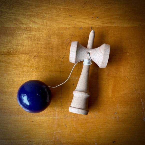 SOLD Kendama, Classic Wood Toy, Blue Ball - Picture 5 of 5